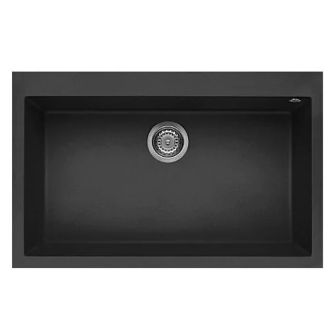 Elleci QUADRA130T 花崗岩廚房台上石盆 (黑色)